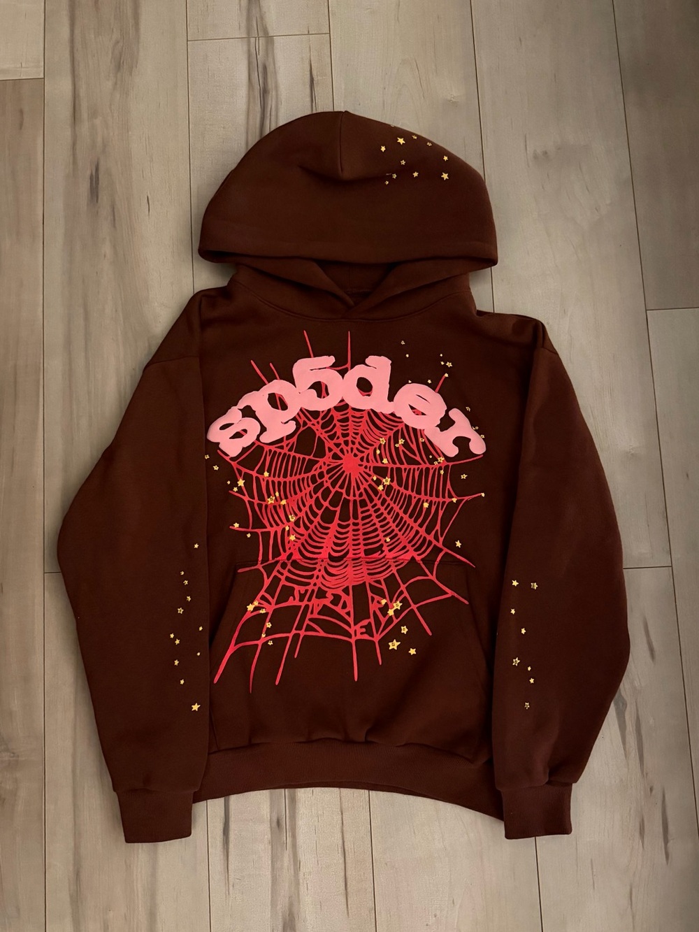 Sp5der Hoodie (Brown & Pink)